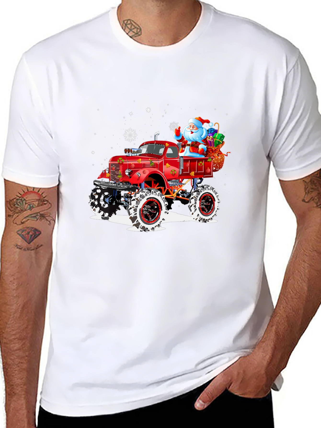 Santas Monster Truck Holiday Tee