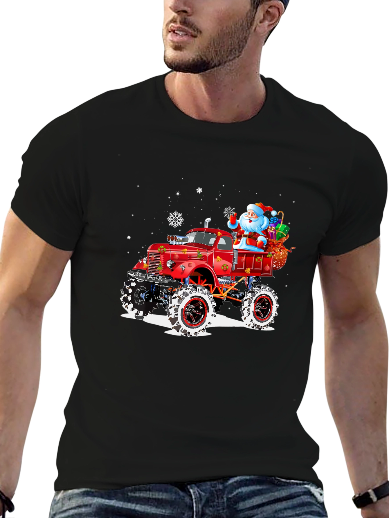 Santas Monster Truck Holiday Tee