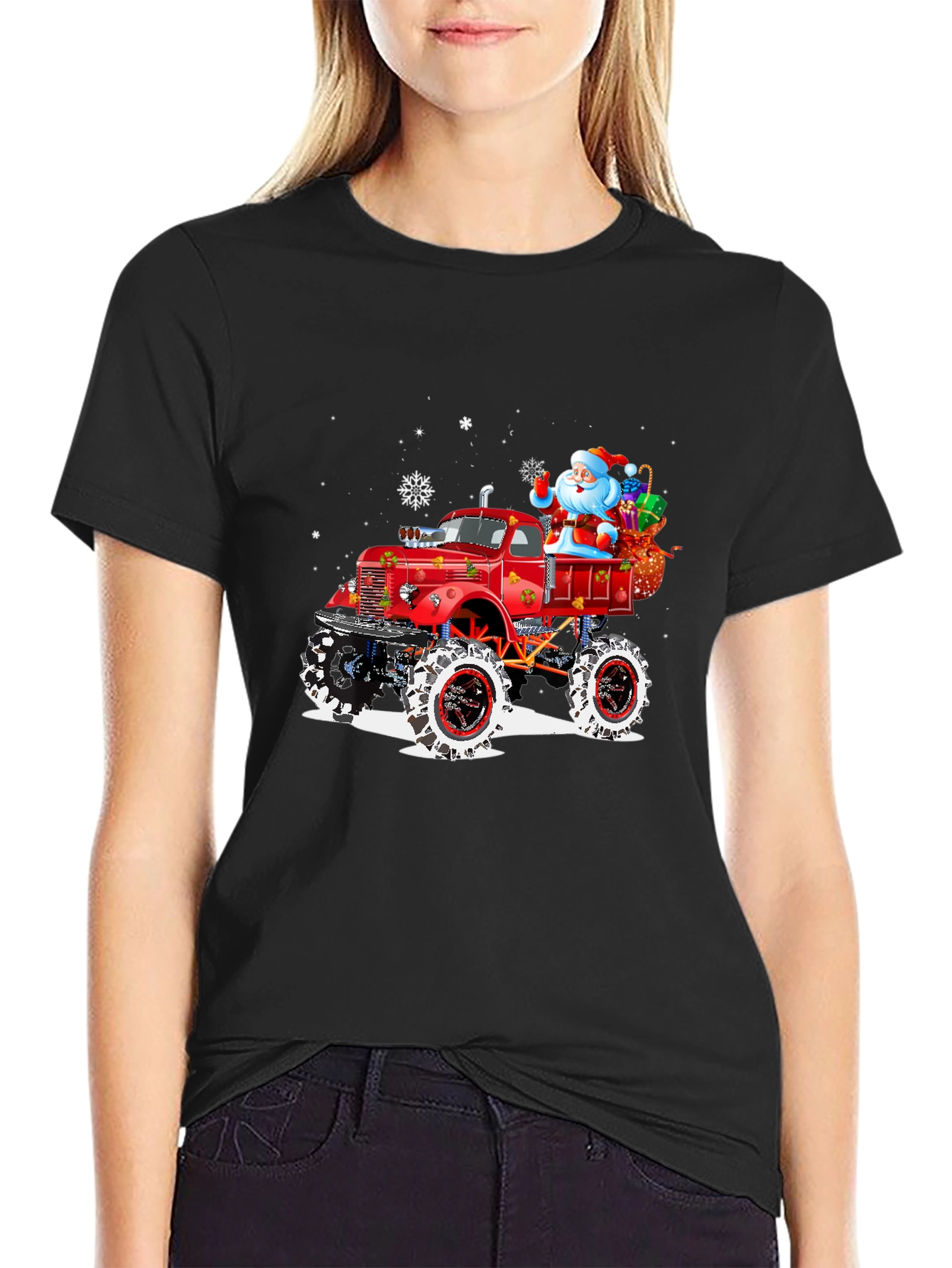 Santas Monster Truck Holiday Tee