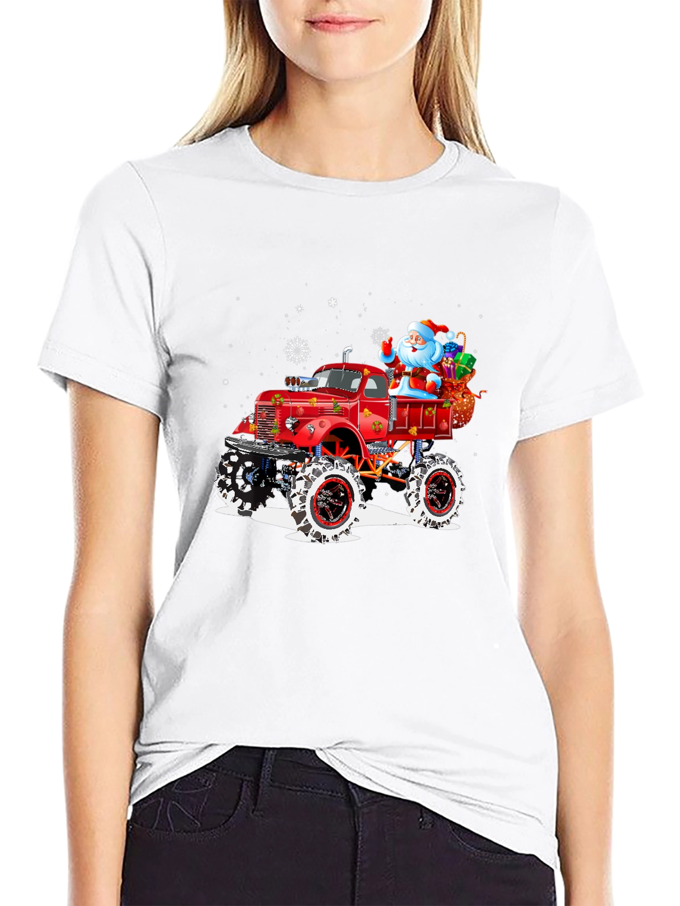 Santas Monster Truck Holiday Tee