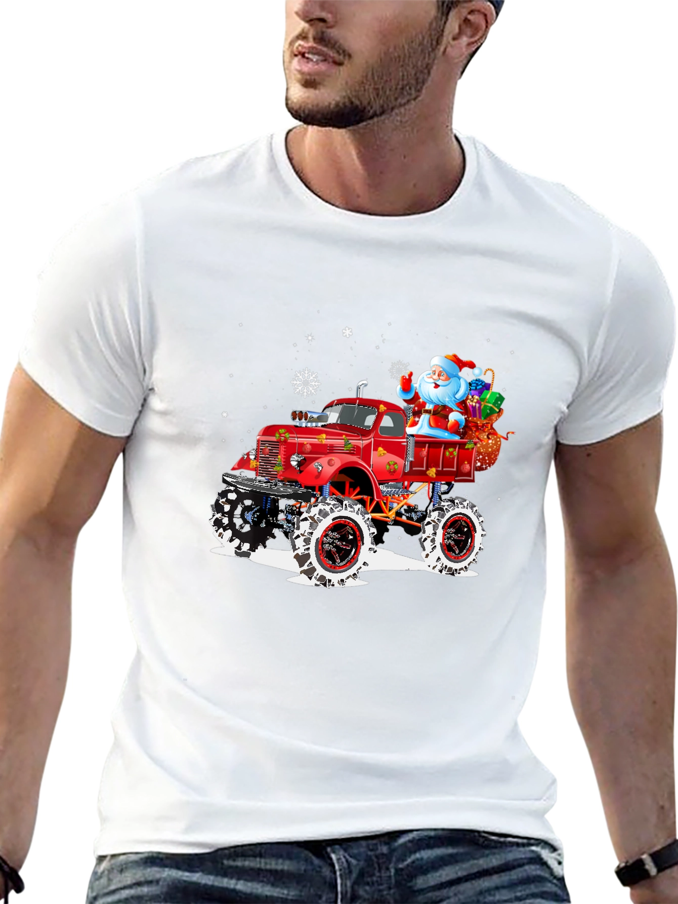 Santas Monster Truck Holiday Tee