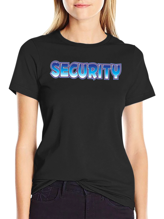 Security Graphic Print Black T-Shirt