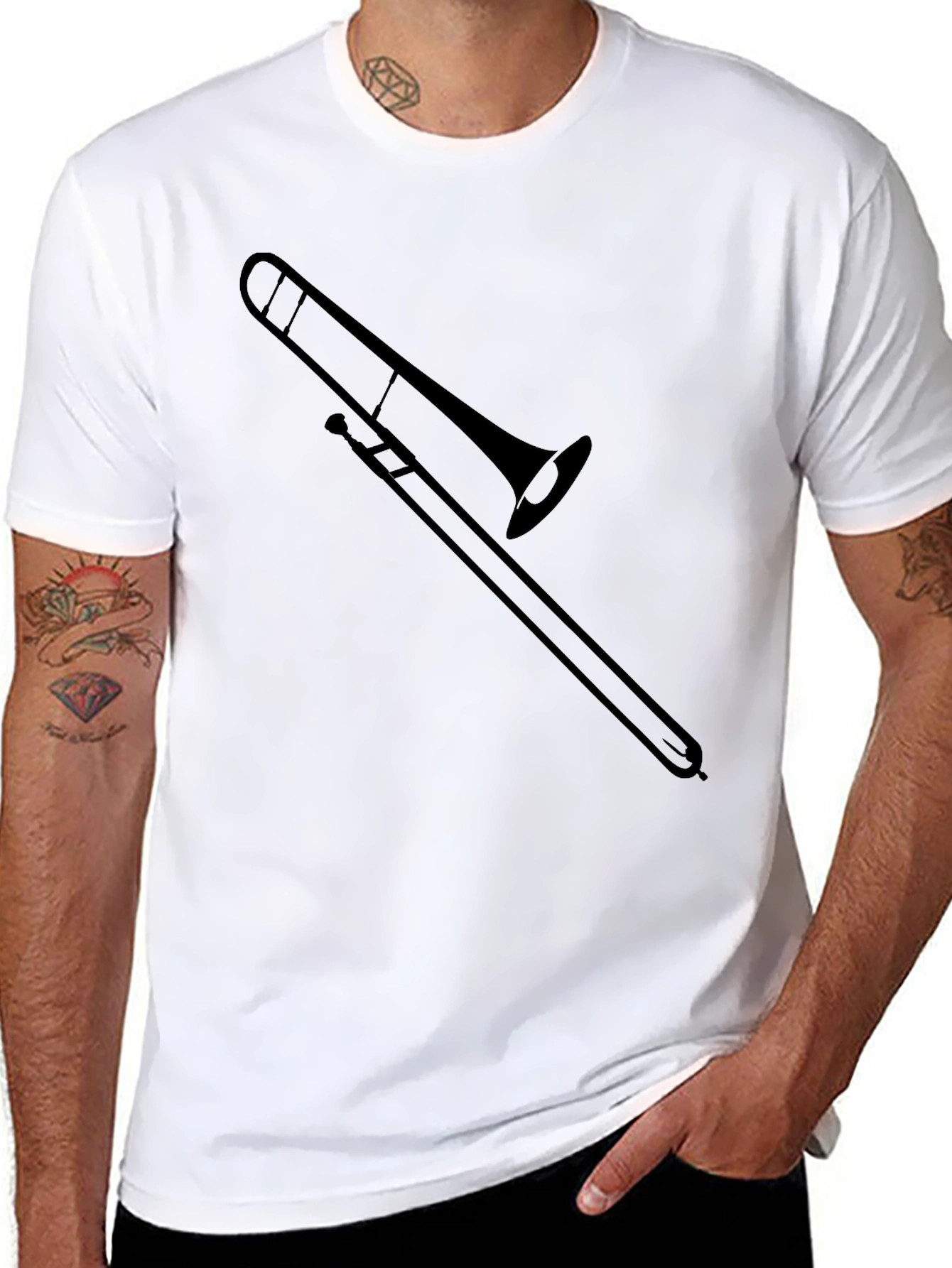 Trombone Graphic T-Shirt - Music Lover Tee