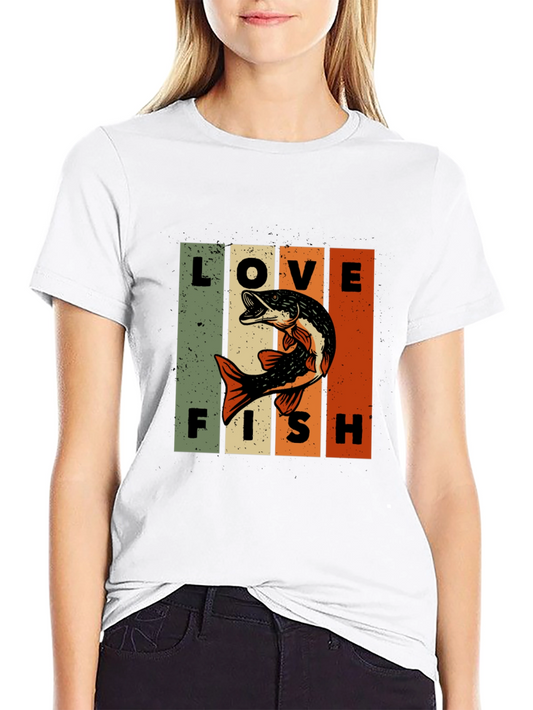 Love Fish Retro Graphic Tee - Fishing T-Shirt