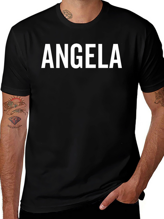 Personalized Angela Black T-Shirt