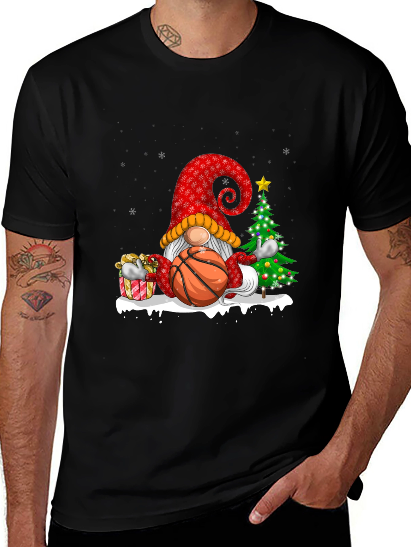 Christmas Basketball Gnome T-Shirt