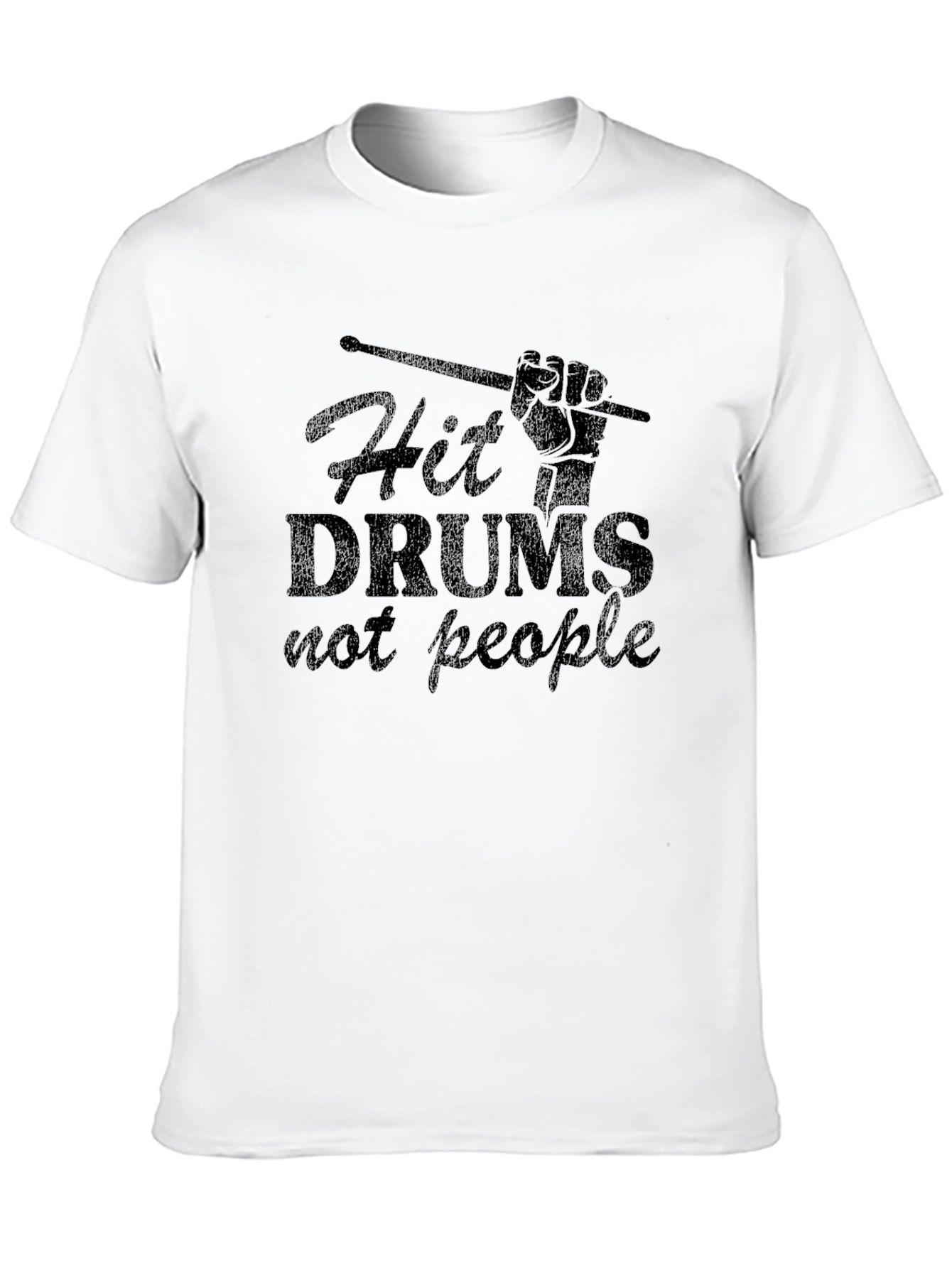 Hit Drums Not People Black T-Shirt