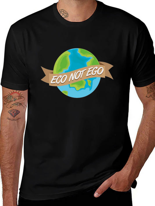 Eco Not Ego Earth Graphic Tee - Black