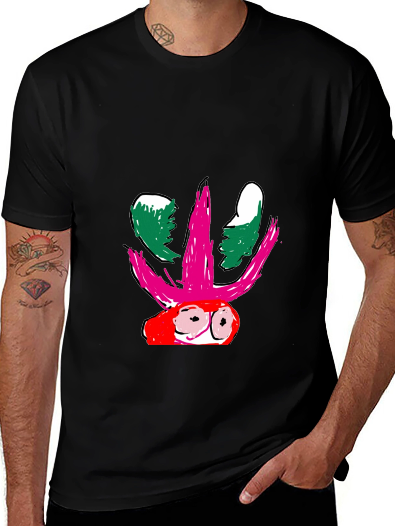 Abstract Graphic Print Black T-Shirt for Men