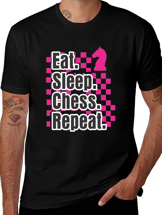 Eat Sleep Chess Repeat Black T-Shirt