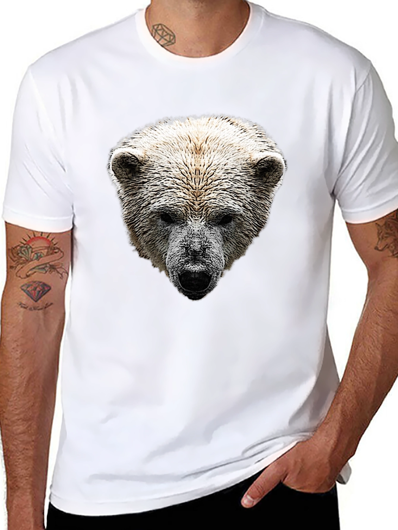 Polar Bear Graphic Black T-Shirt