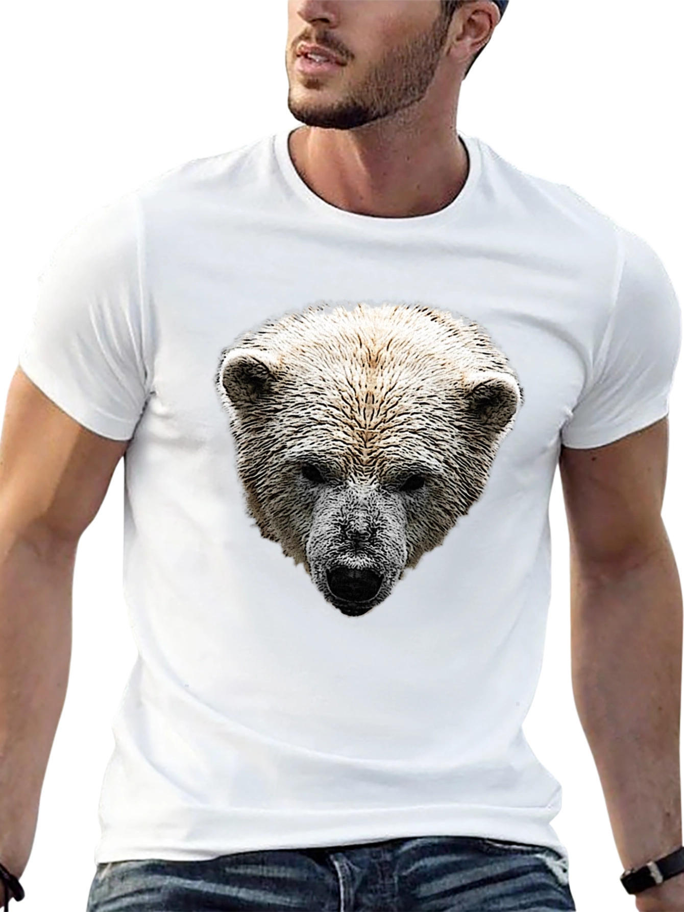 Polar Bear Graphic Black T-Shirt