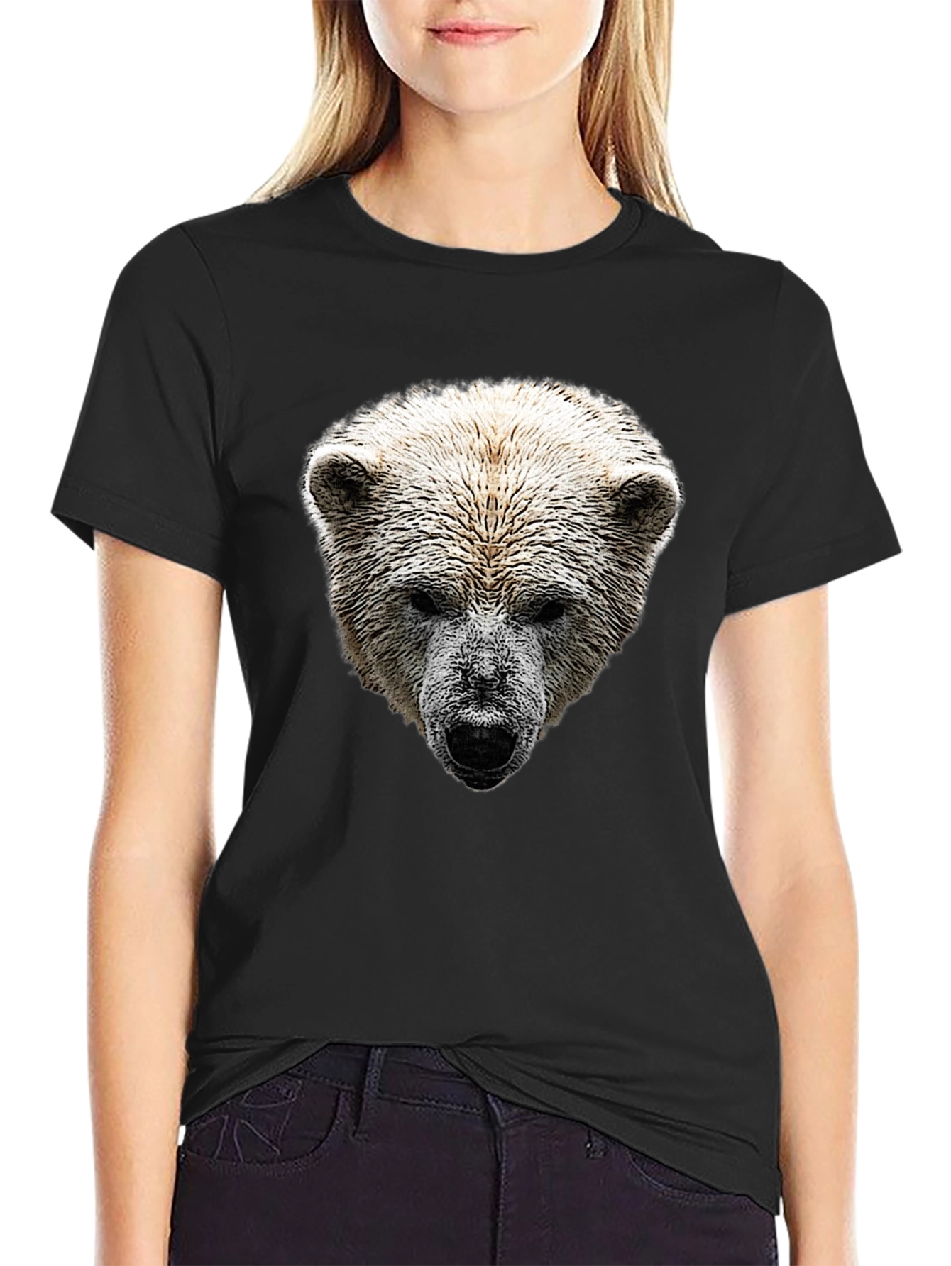 Polar Bear Graphic Black T-Shirt