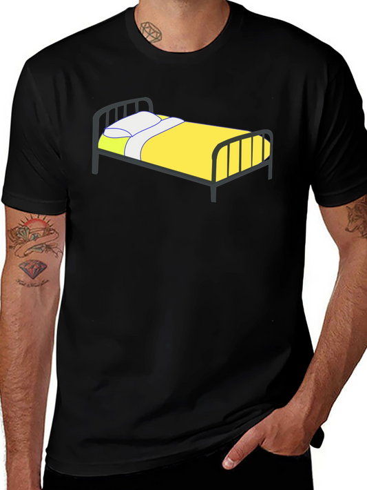 Bed Graphic T-Shirt - Black Casual Tee