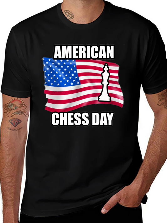 American Chess Day T-Shirt - USA Flag Chess King