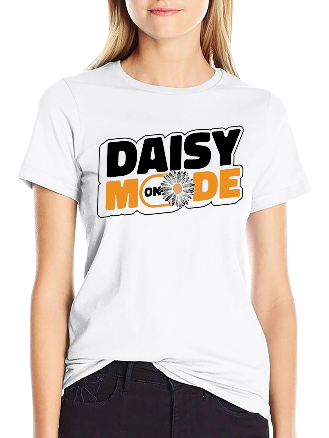 Daisy Mode Black Graphic Tee - Trendy Casual Wear