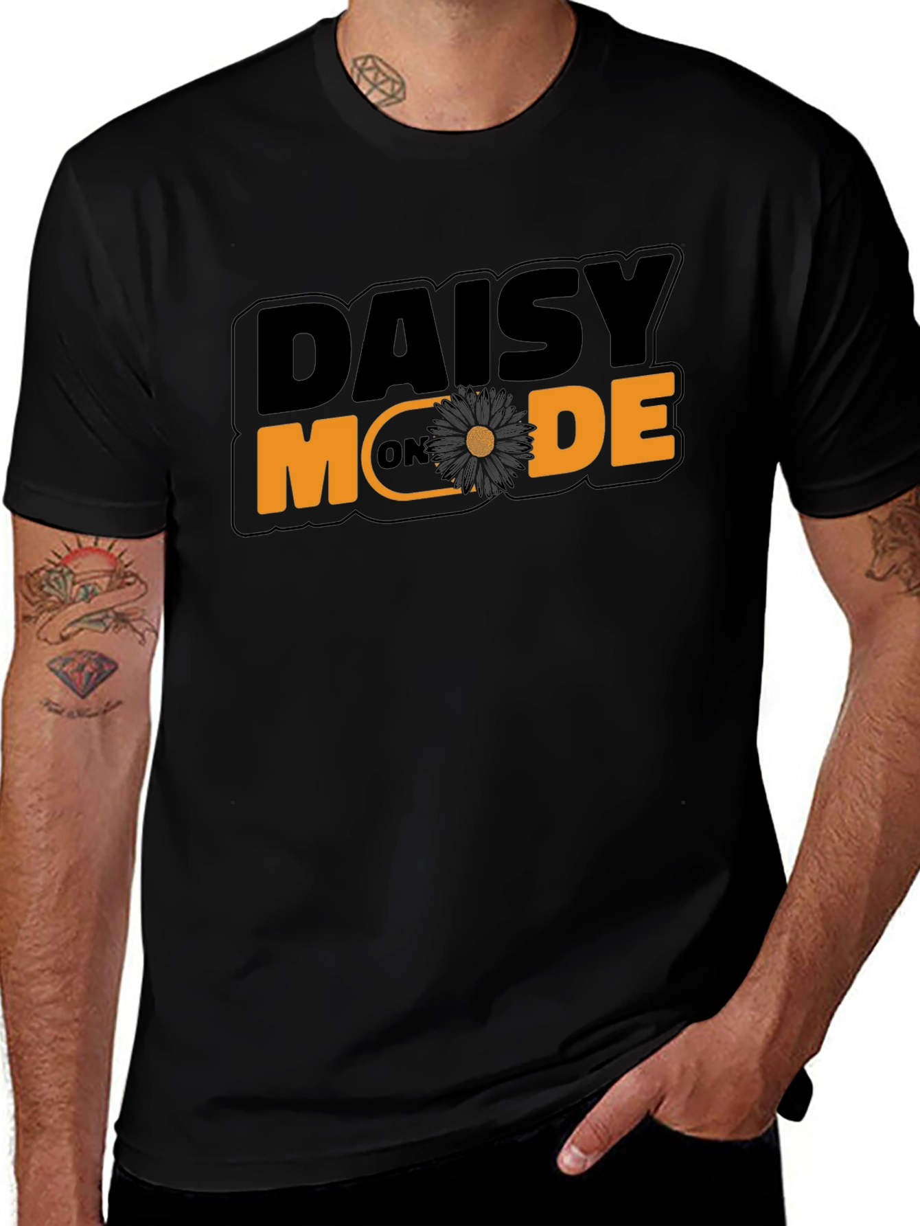 Daisy Mode Black Graphic Tee - Trendy Casual Wear