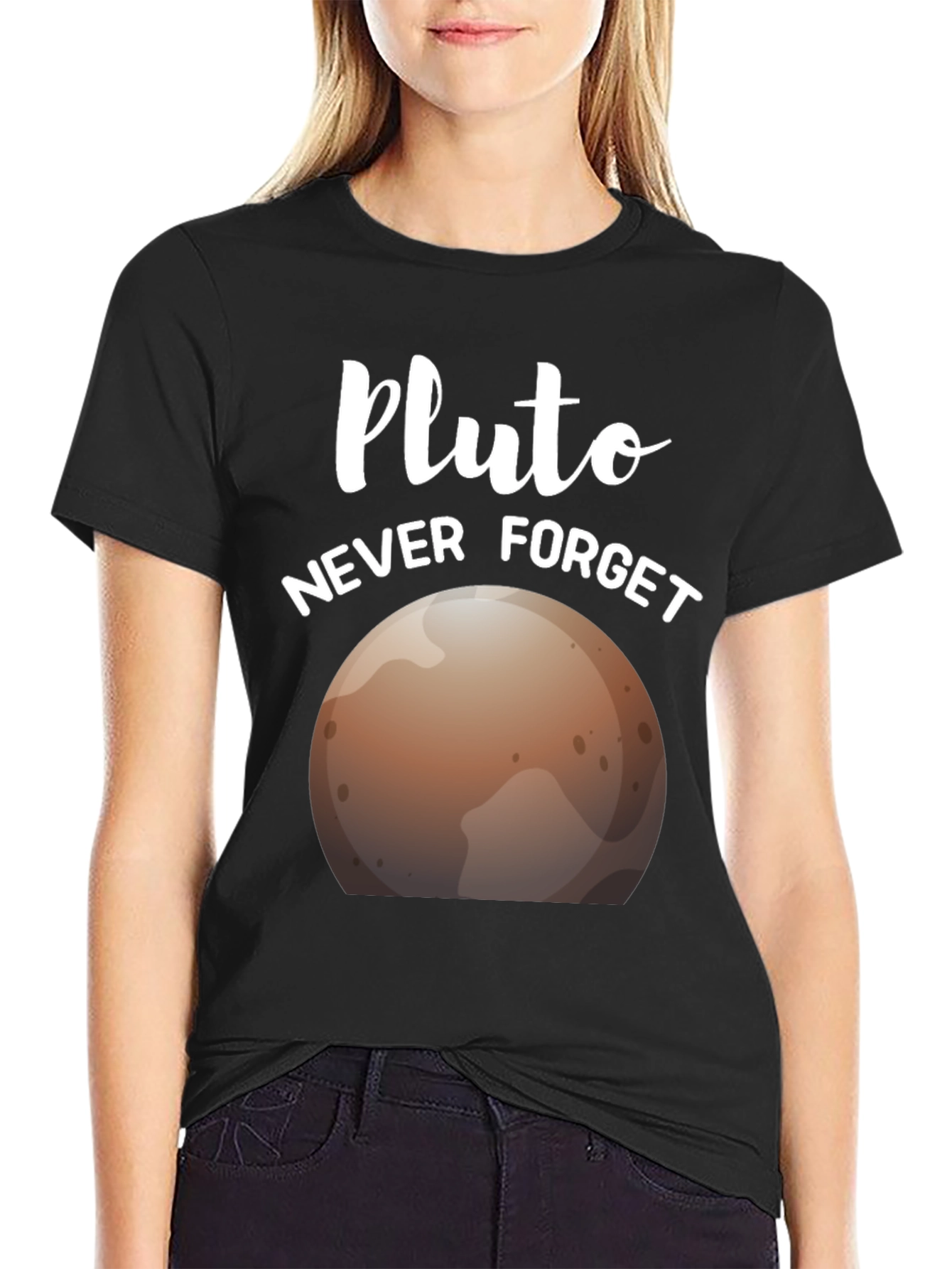 Pluto Never Forget Graphic Tee - Astronomy Shirt