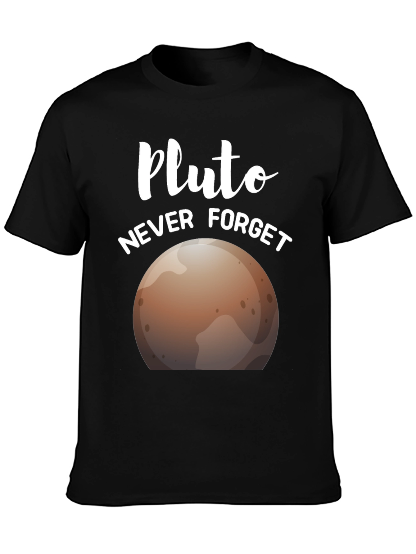 Pluto Never Forget Graphic Tee - Astronomy Shirt