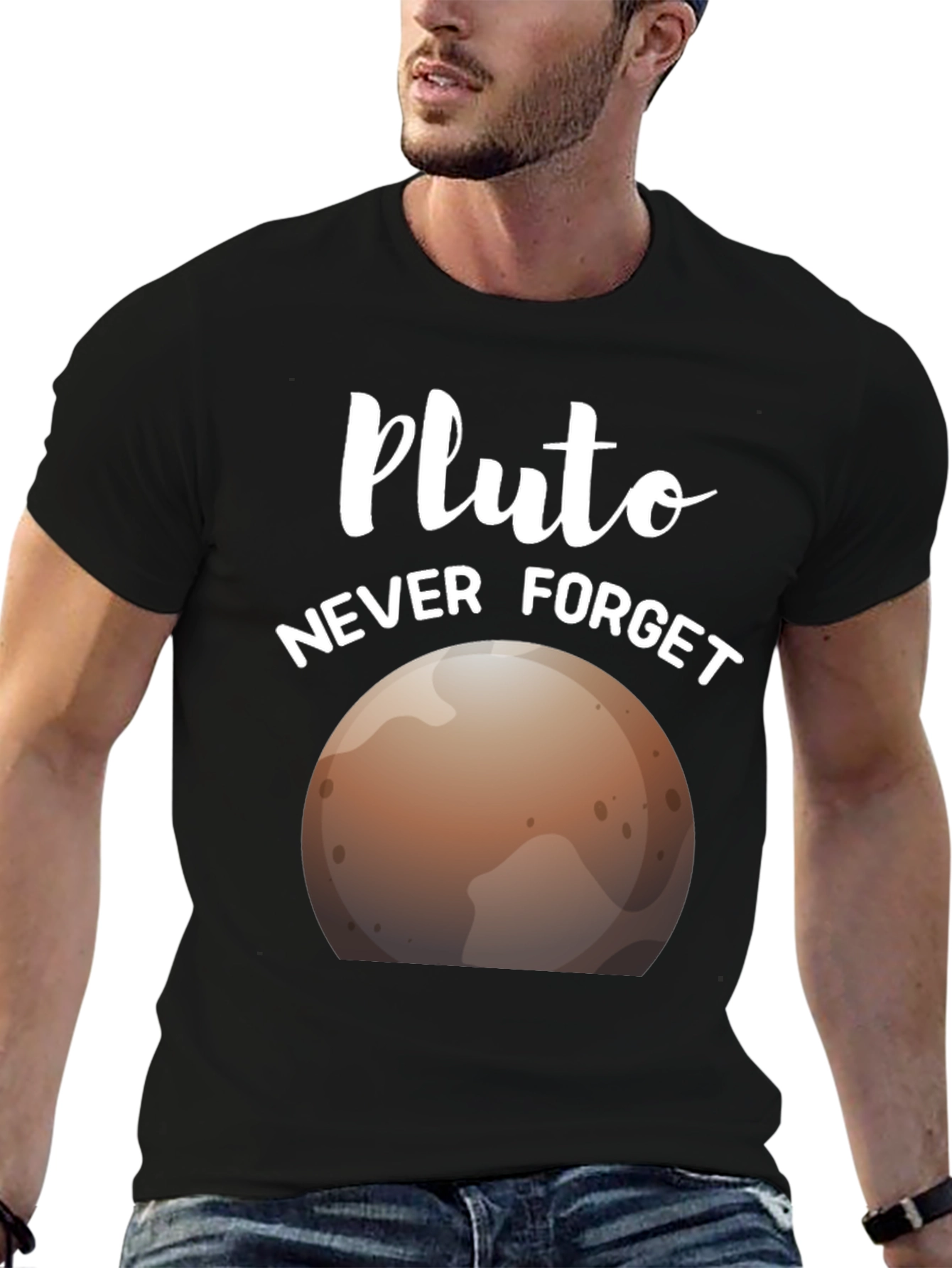Pluto Never Forget Graphic Tee - Astronomy Shirt