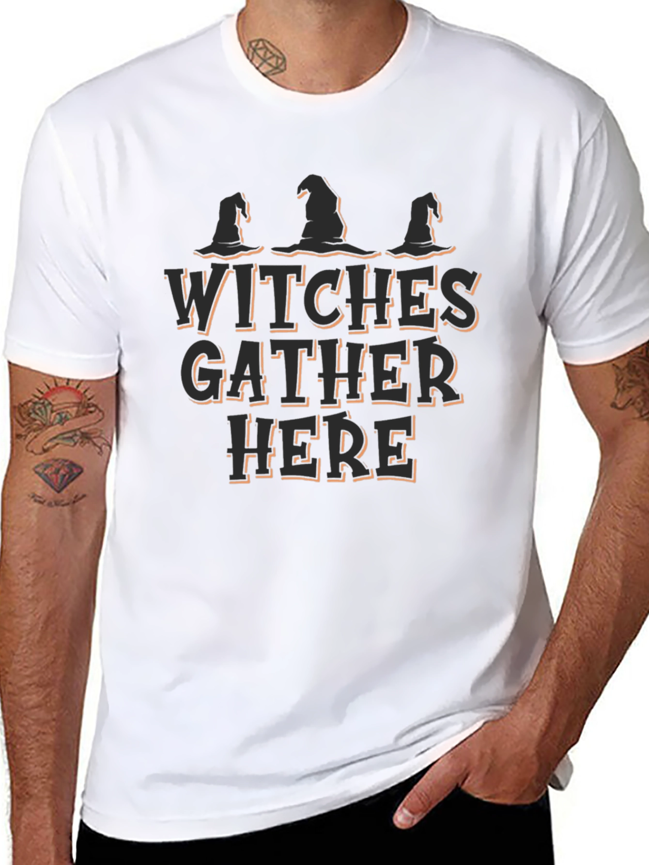 Witches Gather Here Graphic T-Shirt - Halloween Tee