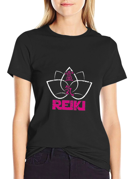 Reiki Lotus Flower Graphic T-Shirt