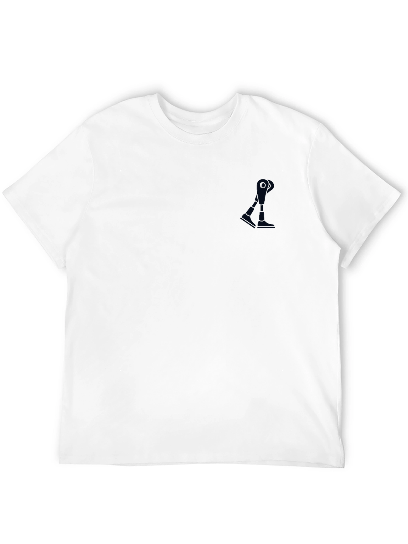 Mens Black Crew Neck T-Shirt with Subtle Graphic