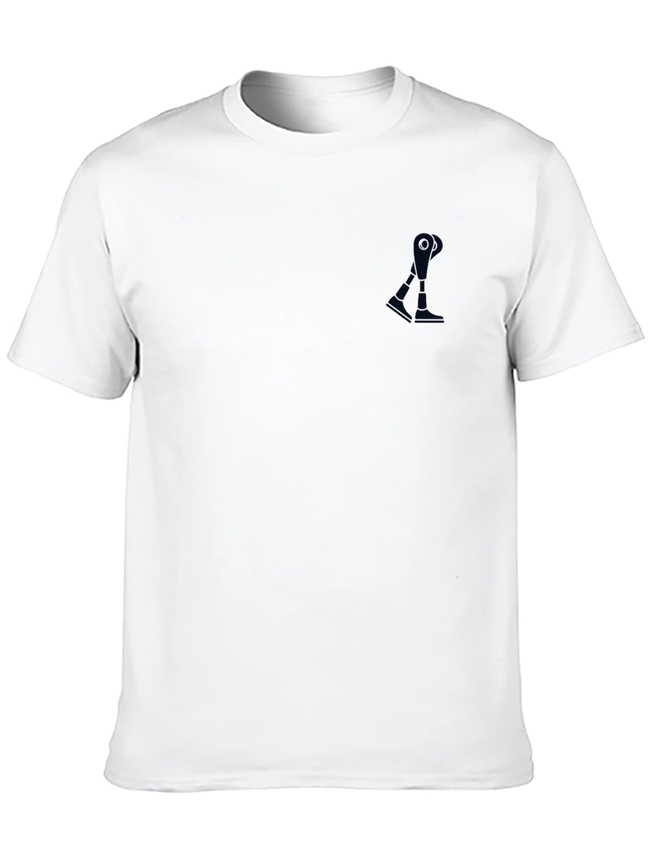 Mens Black Crew Neck T-Shirt with Subtle Graphic