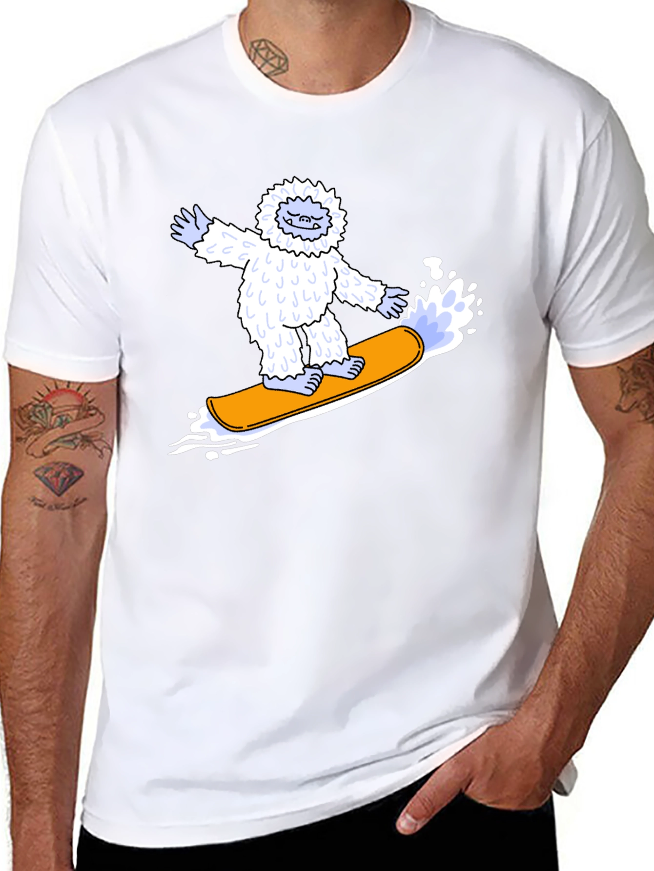 Yeti Snowboarder Graphic Tee - Cool Black T-Shirt