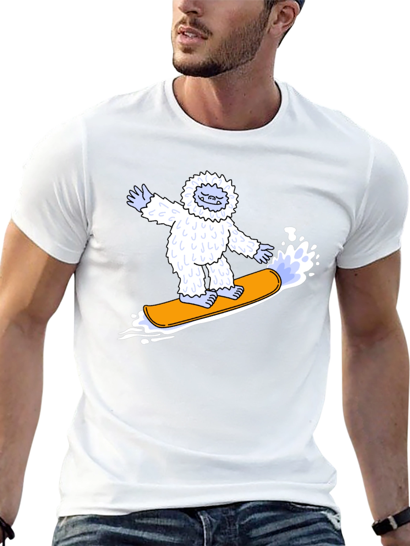 Yeti Snowboarder Graphic Tee - Cool Black T-Shirt