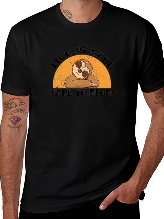 Live is Good Sloth Graphic Tee - Relaxed Fit