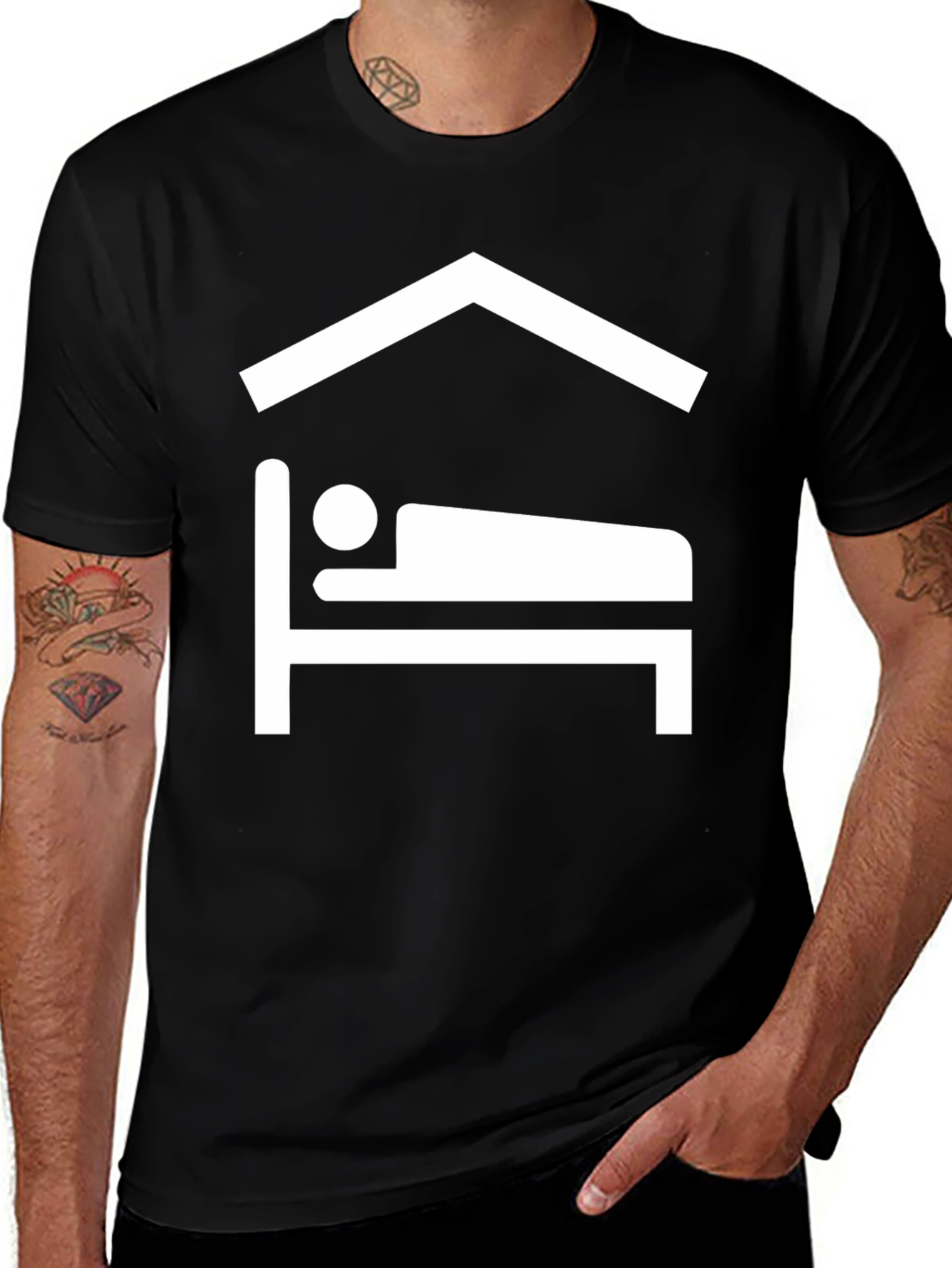Comfort Sleep Tee - Black Graphic T-Shirt