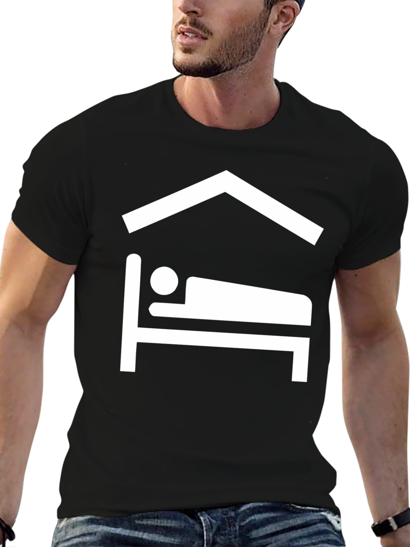 Comfort Sleep Tee - Black Graphic T-Shirt