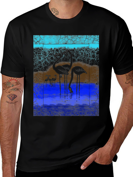 Flamingo Graphic Black T-Shirt