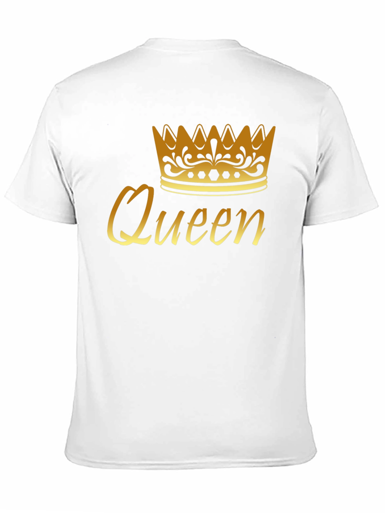 Queen Crown Graphic Tee - Gold Print Black T-Shirt