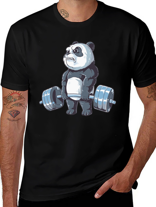 Funny Panda Weightlifting T-Shirt