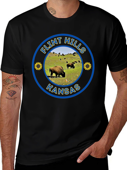 Flint Hills Kansas Bison T-Shirt