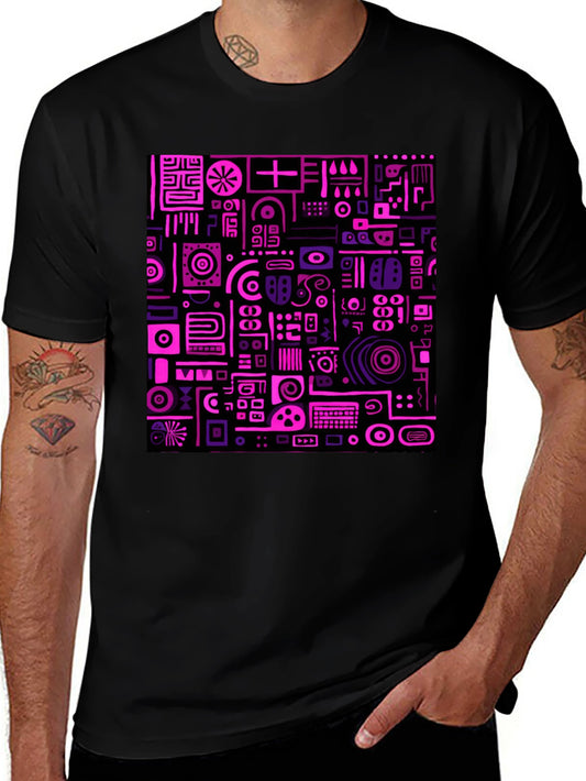 Abstract Graphic Print Tee - Unique Design