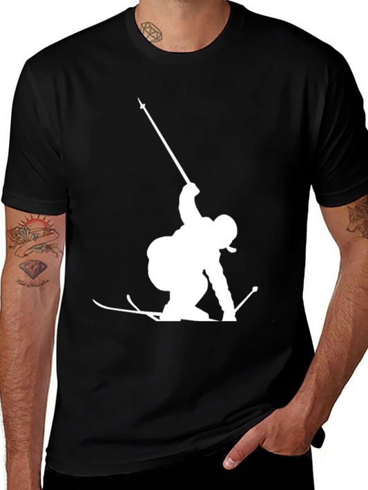Skiing Silhouette T-Shirt | Cool Winter Sport Graphic Tee