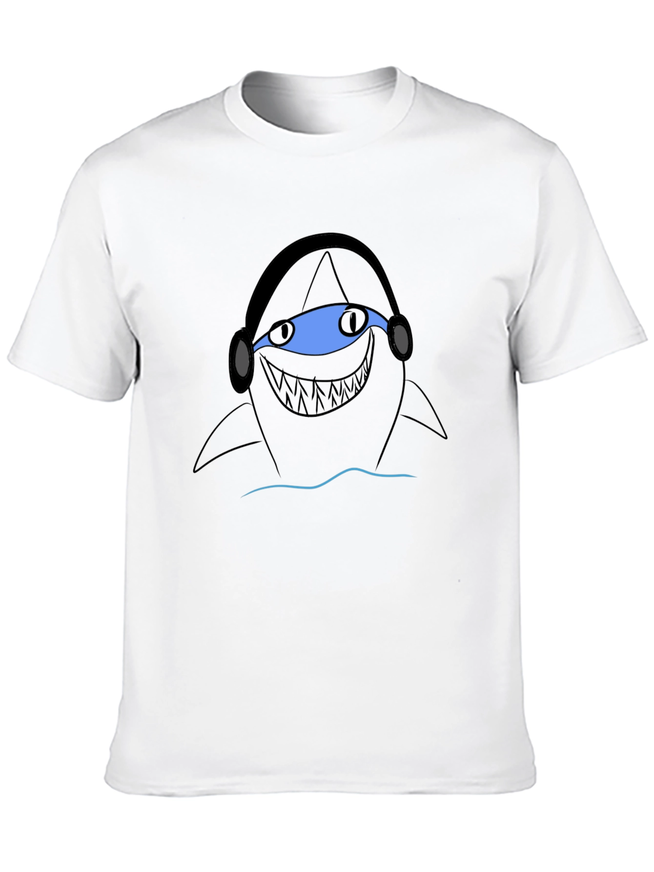 Shark DJ Graphic Tee - Black Cotton T-Shirt