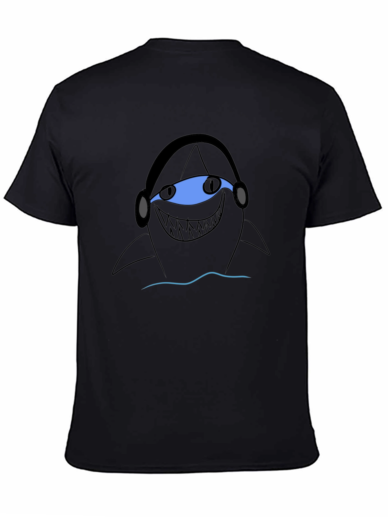 Shark DJ Graphic Tee - Black Cotton T-Shirt