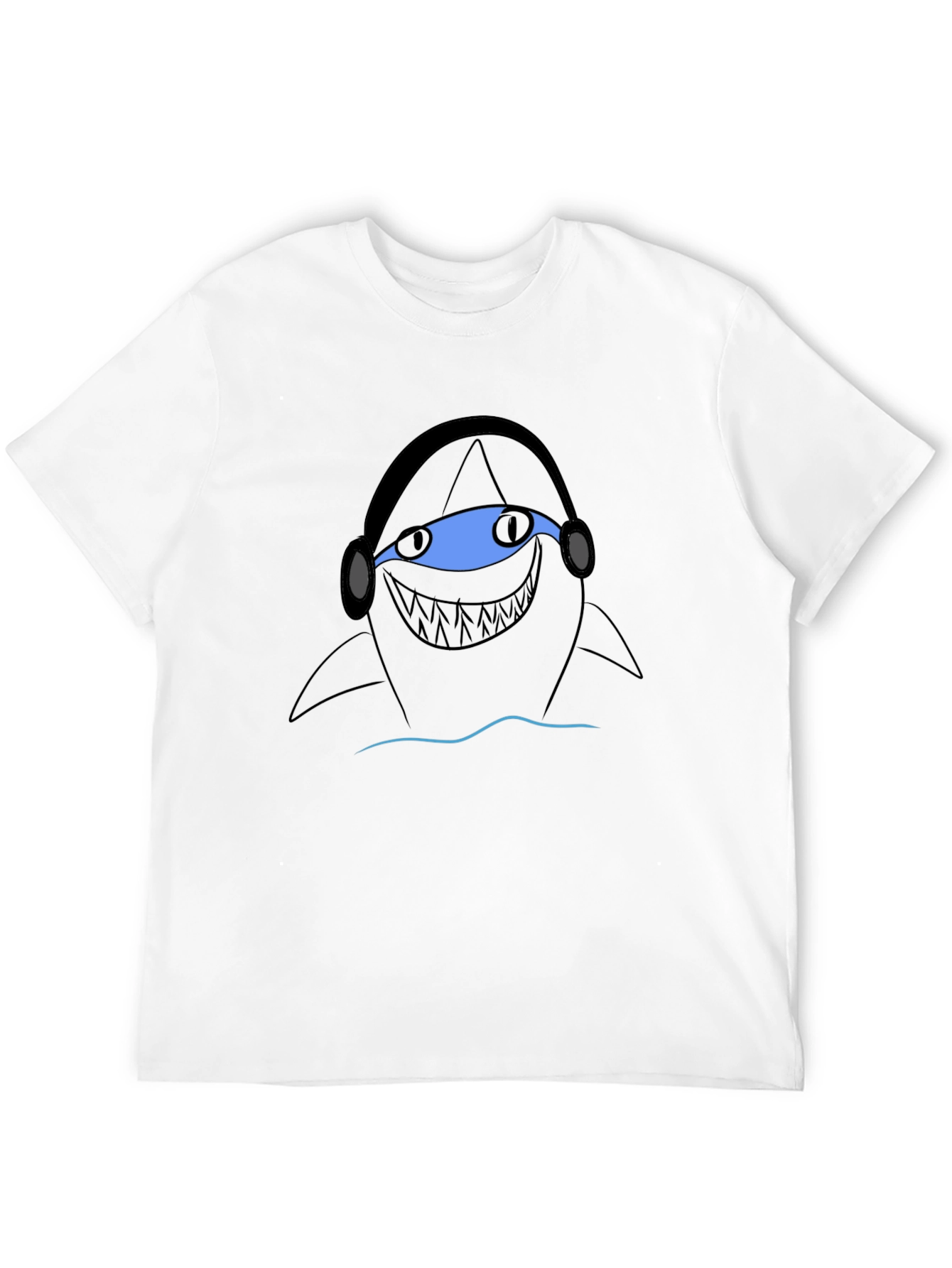 Shark DJ Graphic Tee - Black Cotton T-Shirt