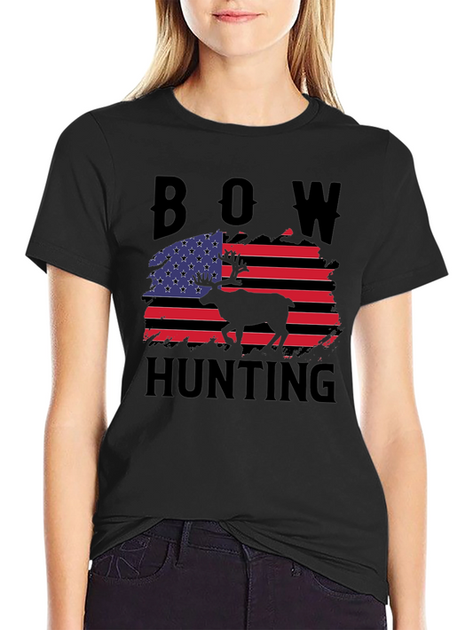 Bow Hunting USA Flag Graphic T-Shirt