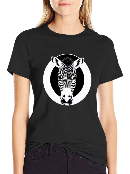 Zebra Graphic Print Black T-Shirt