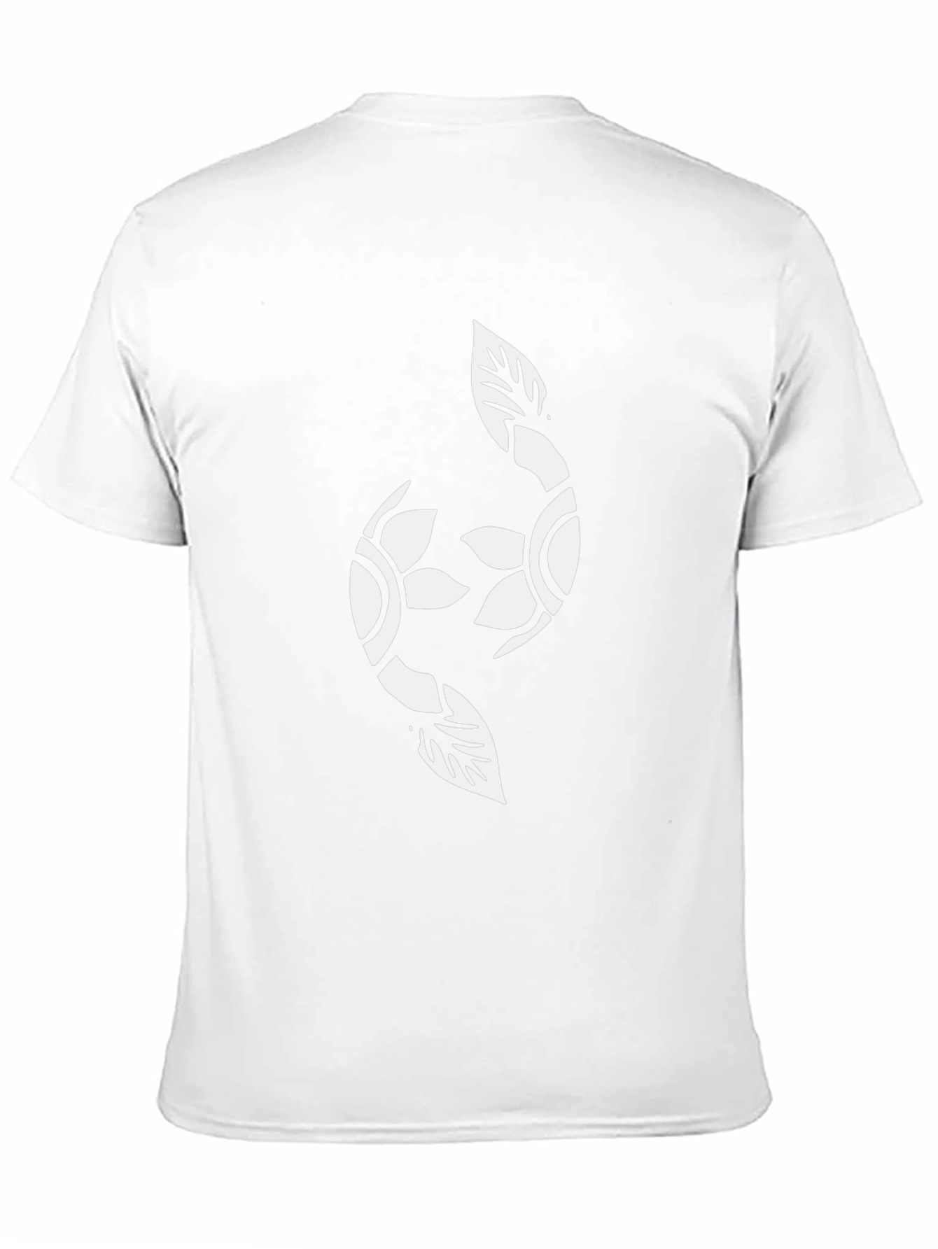Black Graphic Tee with Floral Yin Yang