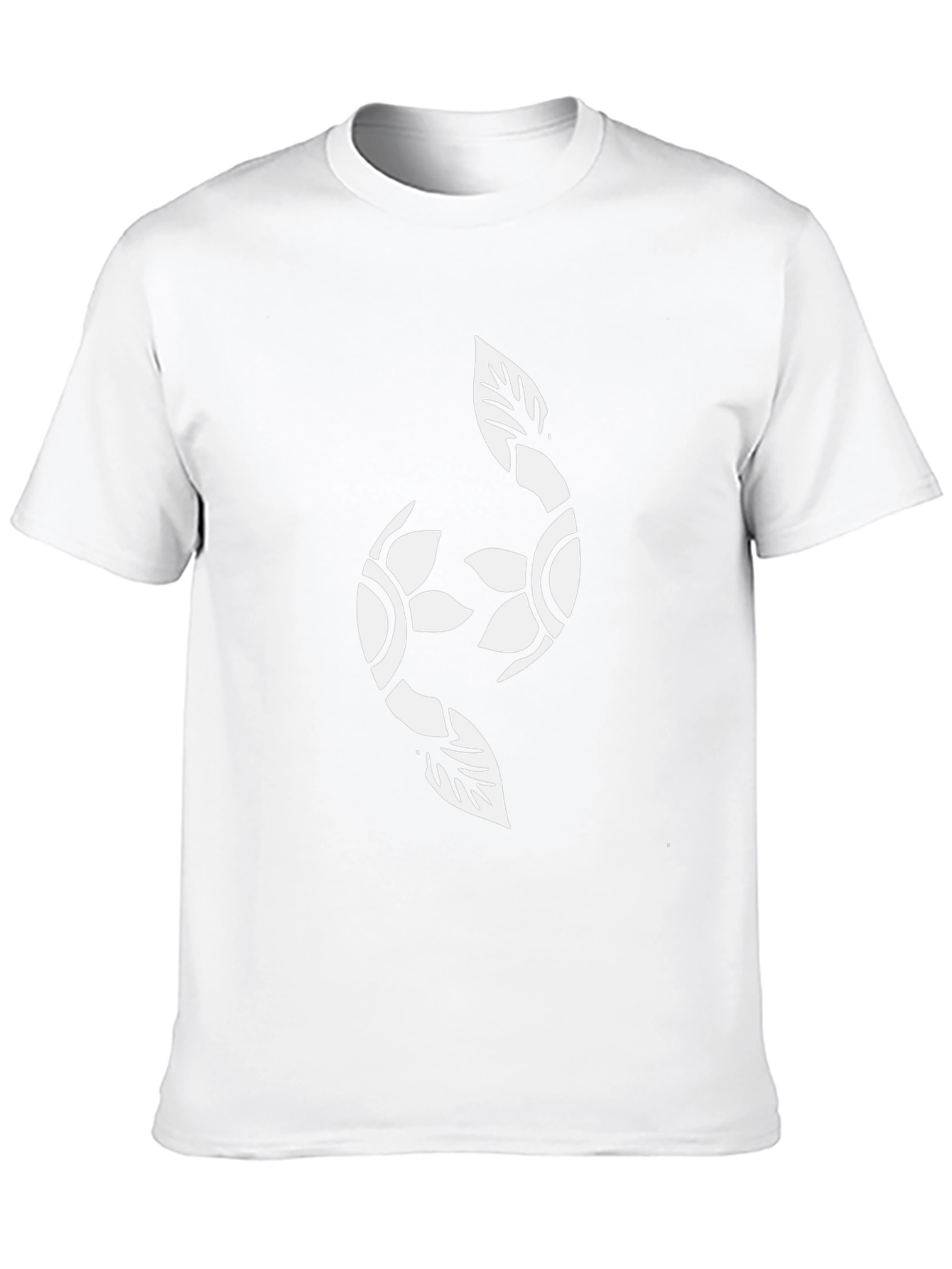 Black Graphic Tee with Floral Yin Yang