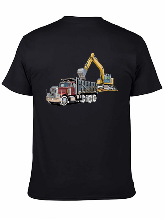 Truck and Excavator Graphic Tee - Heavy Duty Design