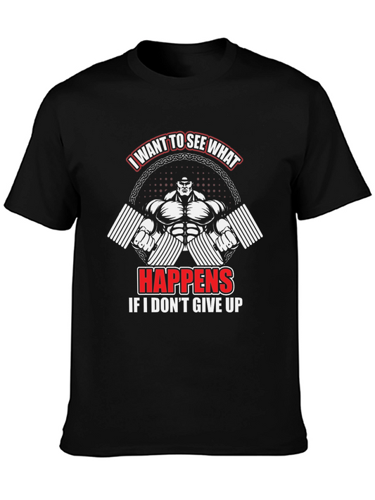 Workout Motivation T-Shirt - Never Give Up Design