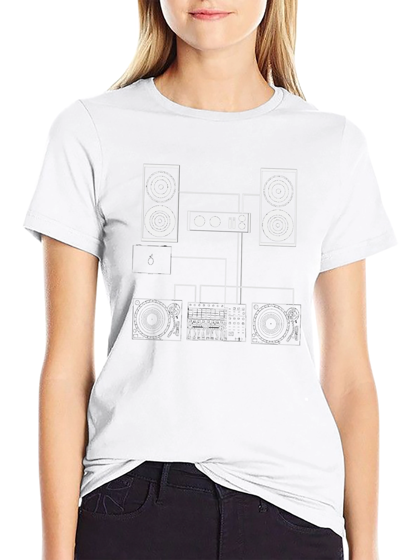 DJ Setup Graphic Tee - Black Turntable Music Shirt