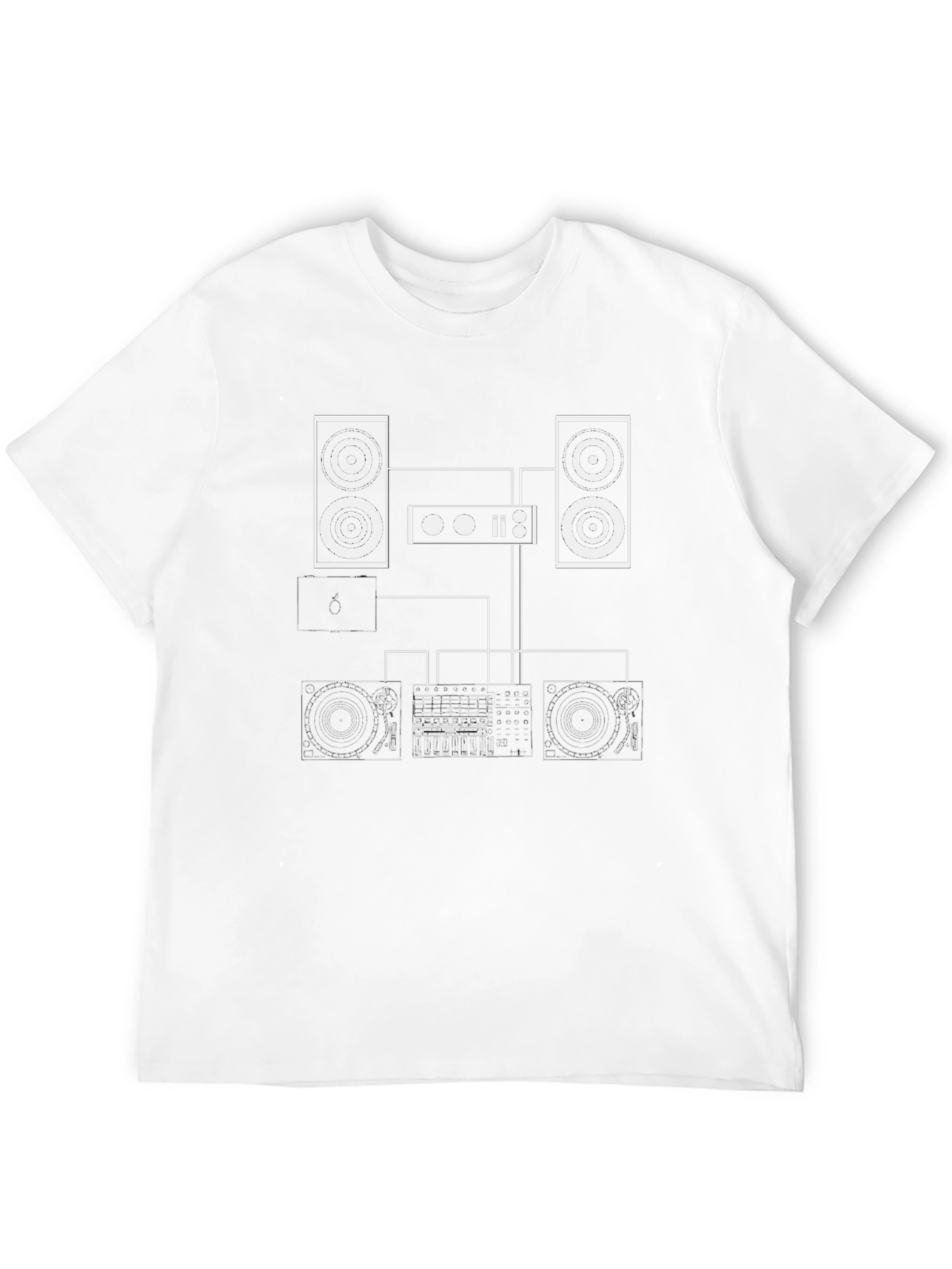 DJ Setup Graphic Tee - Black Turntable Music Shirt